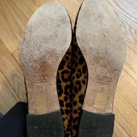 J Crew calf fur leopard print slip on loafer - Picture 5 of 8